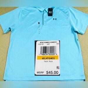 NEW..MEN 4XL UNDER ARMOUR TECH POLO (BLUE HAZE)